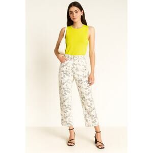 Rag & Bone Micro White Floral High Waist Wide Leg Crop Jeans Size 26